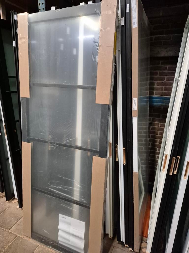 93x231,5cm binnendeur opdek R staallook zwart NDB900 SD8, 80 tot 100 cm, Binnendeur, Nieuw, Svedex