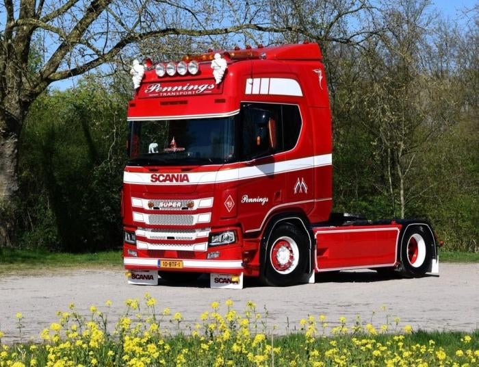TEKNO  SCANIA NGR HIGHL4X2 MET SCHUIFZEILENOPL PENNINGS, Ophalen of Verzenden, Nieuw, Bus of Vrachtwagen, Tekno