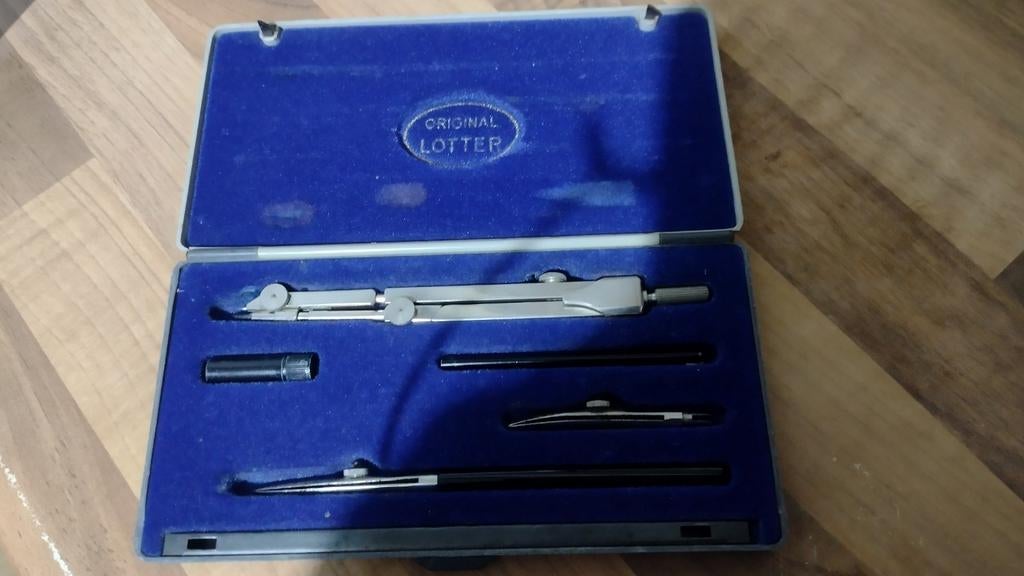 Original Lotter passer-set. , Antiek en Kunst, Antiek | Gereedschap en Instrumenten, Ophalen of Verzenden