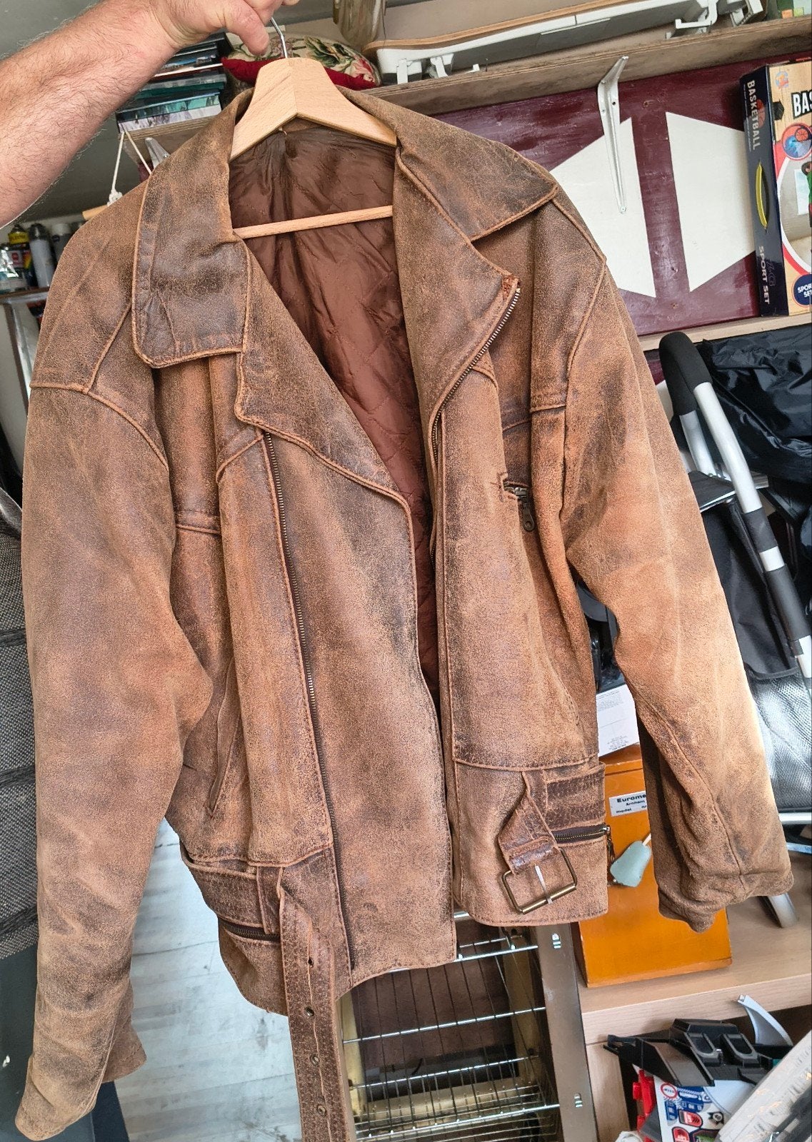 Leren jas, XL, zo goed als nieuw teab, Ophalen of Verzenden, Zo goed als nieuw, Maat 56/58 (XL), Bruin