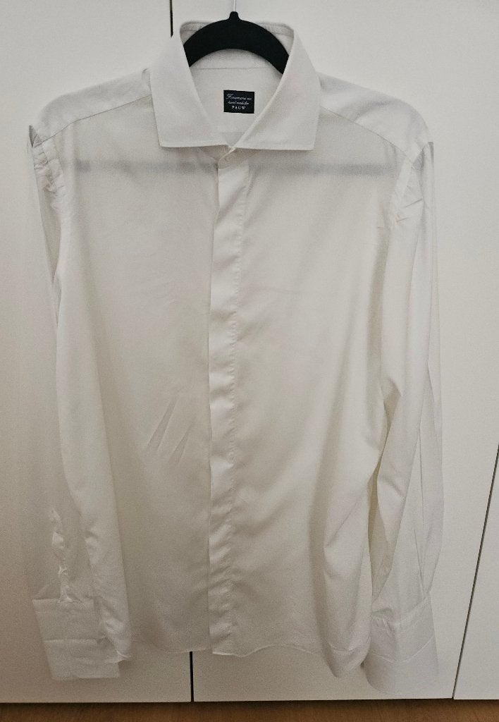 Smoking overhemd Finamore 42, Kleding | Heren, Finamore, Wit, Ophalen of Verzenden, Halswijdte 41/42 (L)