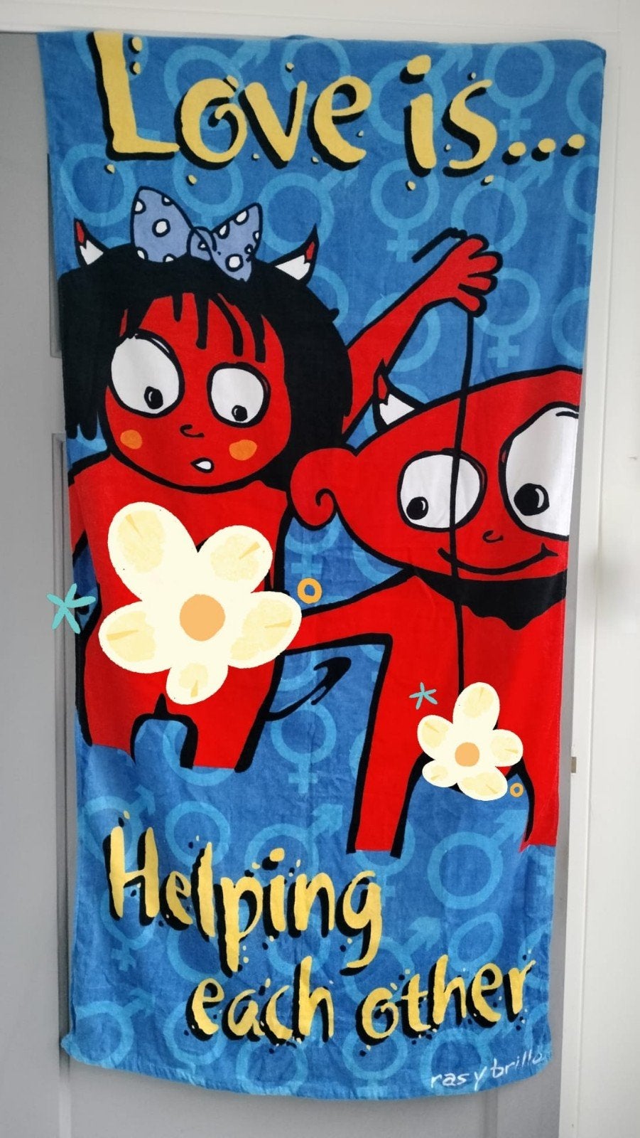 Humoristische strandlaken -zonder bloemen, Ophalen, Nieuw, Rood, Badlaken