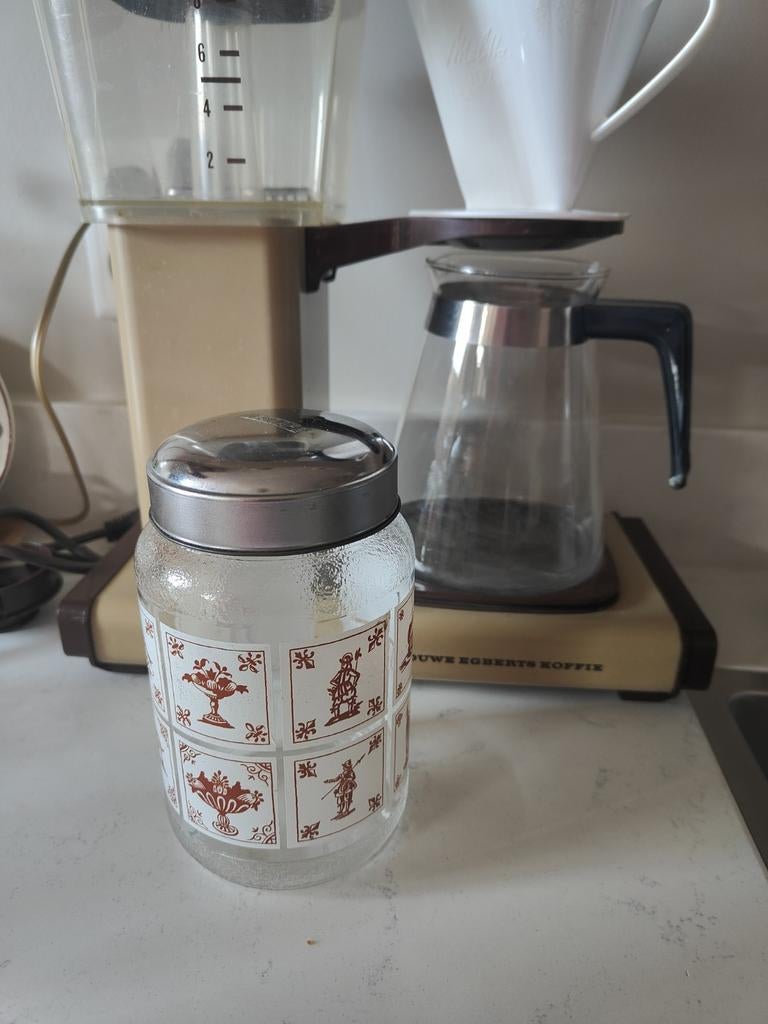 Vintage Retro Glazen Voorraadpot Nescafe, Antiek en Kunst, Ophalen of Verzenden