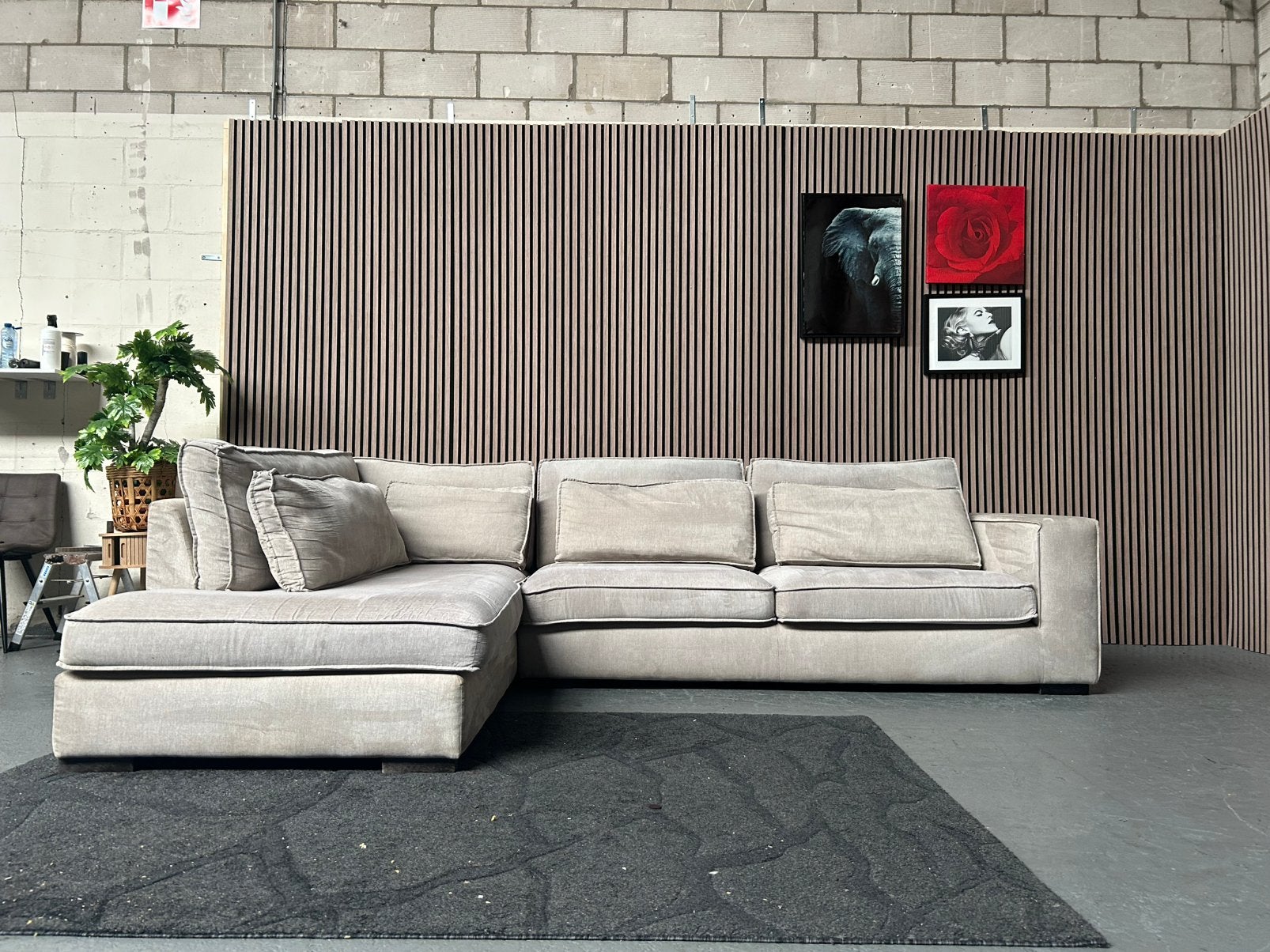 GRATIS LEVERING Hoekbank Lichtgrijs 310X220 GEREINIGD