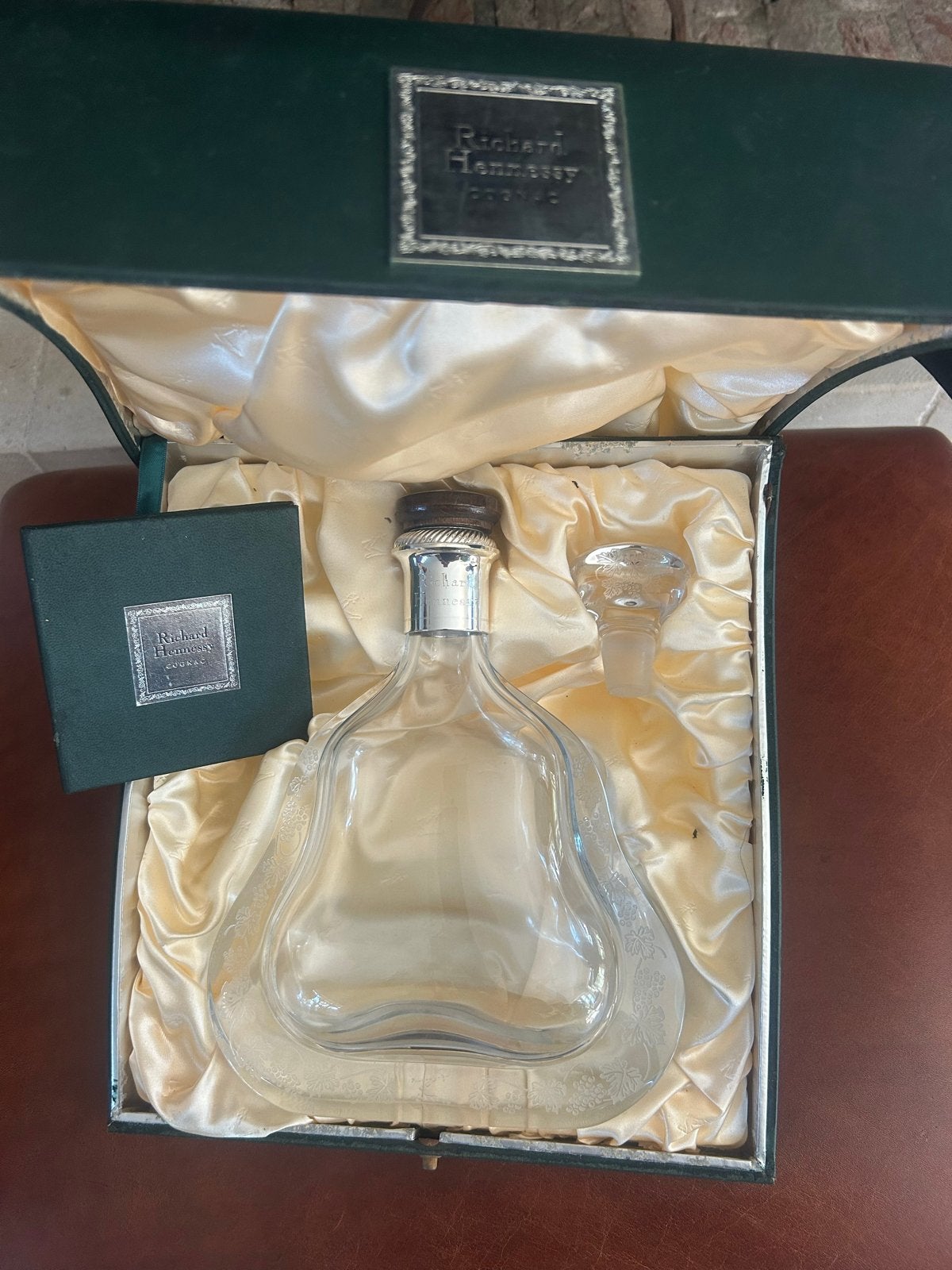 Zeldzame Richard Hennessy Cognac Fles met Stopper en Boekje, Antiek en Kunst, Ophalen of Verzenden
