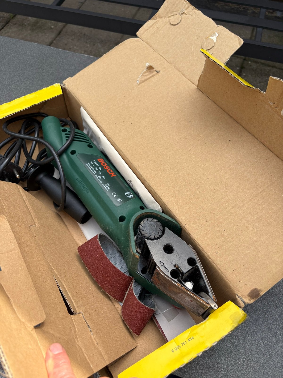 Bosch PVS 280 A Bandschuurmachine - Gebruikt, Ophalen of Verzenden, Gebruikt, Minder dan 600 watt, Bandschuurmachine