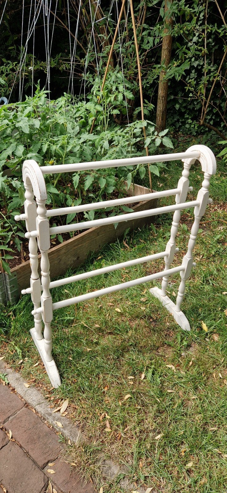 Vintage houten handdoekenrek, Ophalen, Gebruikt, Overige typen, Minder dan 100 cm