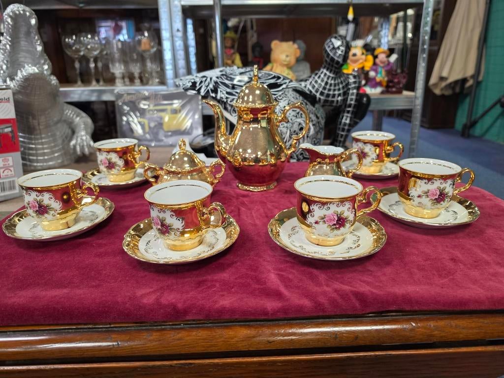 Prachtige Bavaria Vintage 24K Gouden Koffie/Theeservies, Ophalen of Verzenden