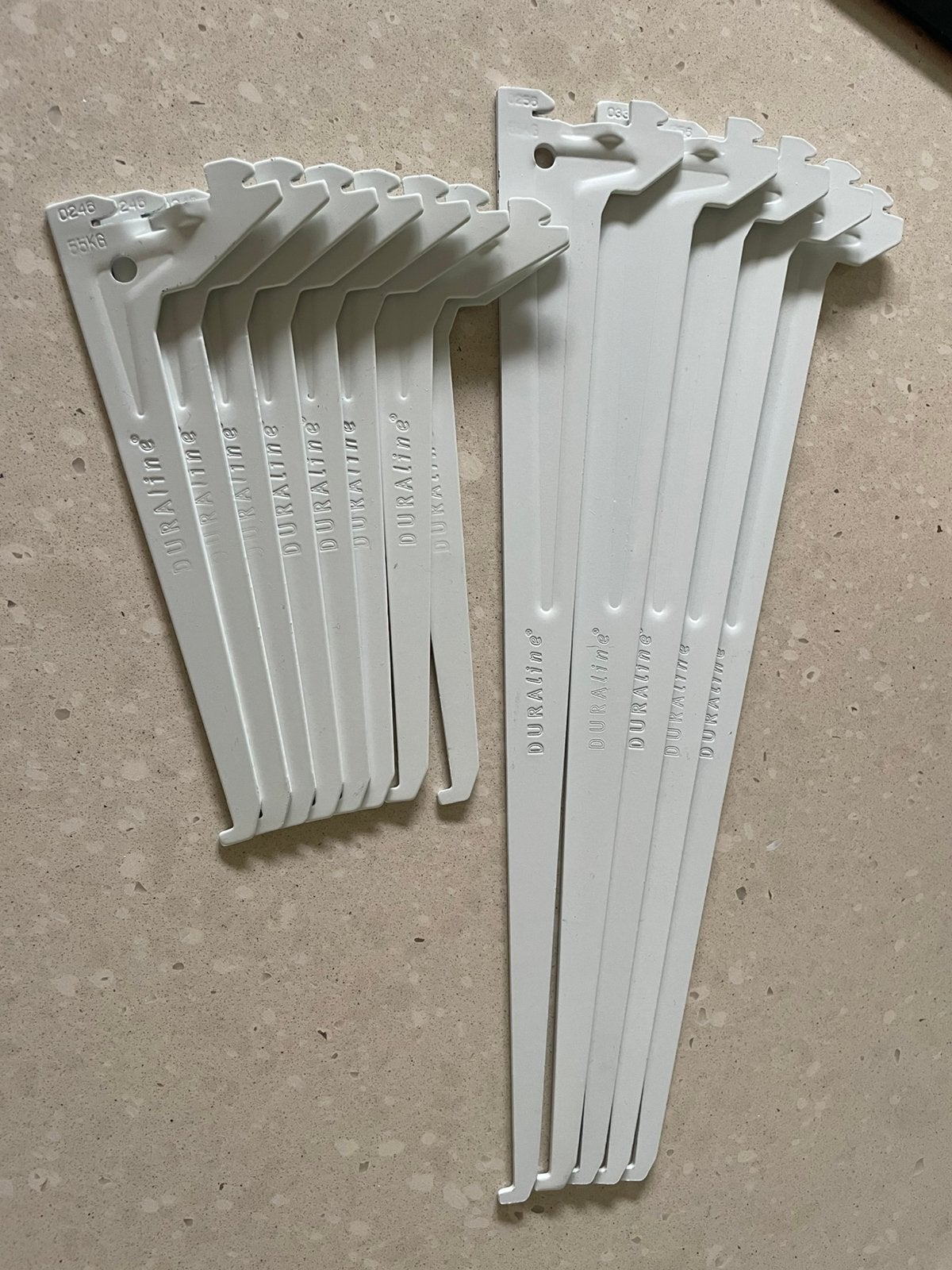 Duraline plankdragers wit 40 & 20cm (incl 2 wandrails), Ophalen