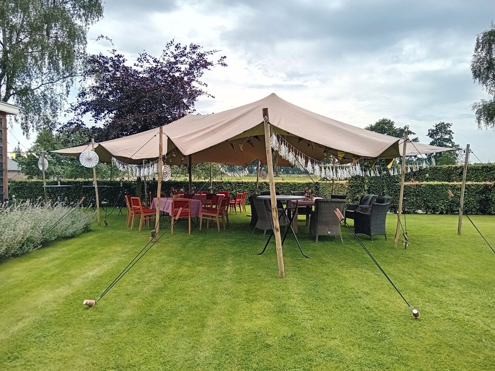 Stretchtent zelf opzetten 6m-10m, Ophalen, Opvouwbaar, Overige typen, 6 meter of meer