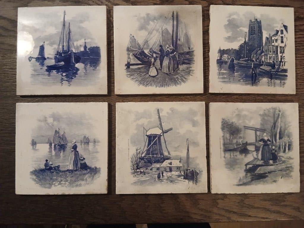 6 Oud Hollandse wandtegels, Ophalen of Verzenden