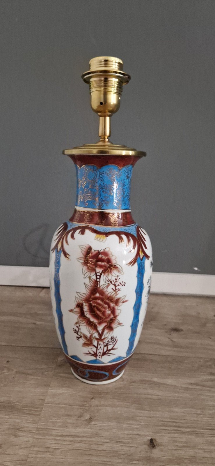 Vintage Chinese porseleinen tafellamp met bloemmotief, Overige merken, Meerkleurig, Zo goed als nieuw, Klassiek