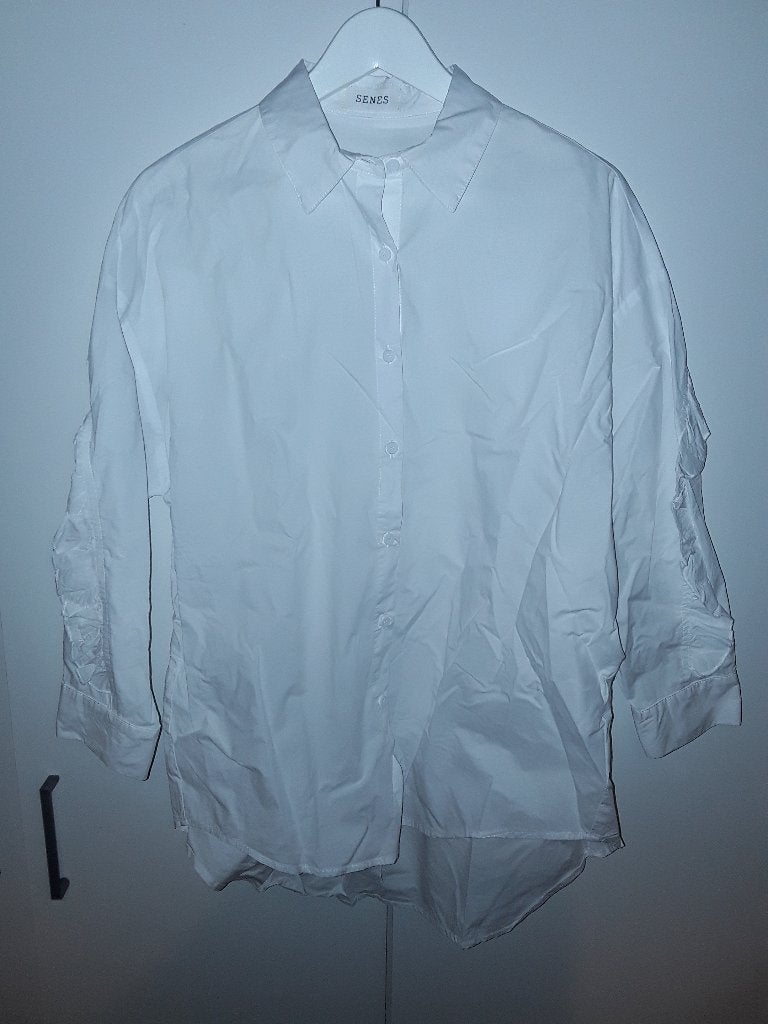 SENES Witte Blouse Met Ruches Maat XL, Wit, Maat 46/48 (XL) of groter, Nieuw, Ophalen of Verzenden