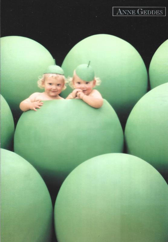 Anne Geddes kaart nr. A011: Twee doperwten in een pot, Verzenden, 1980 tot heden, Ongelopen, Kinderen