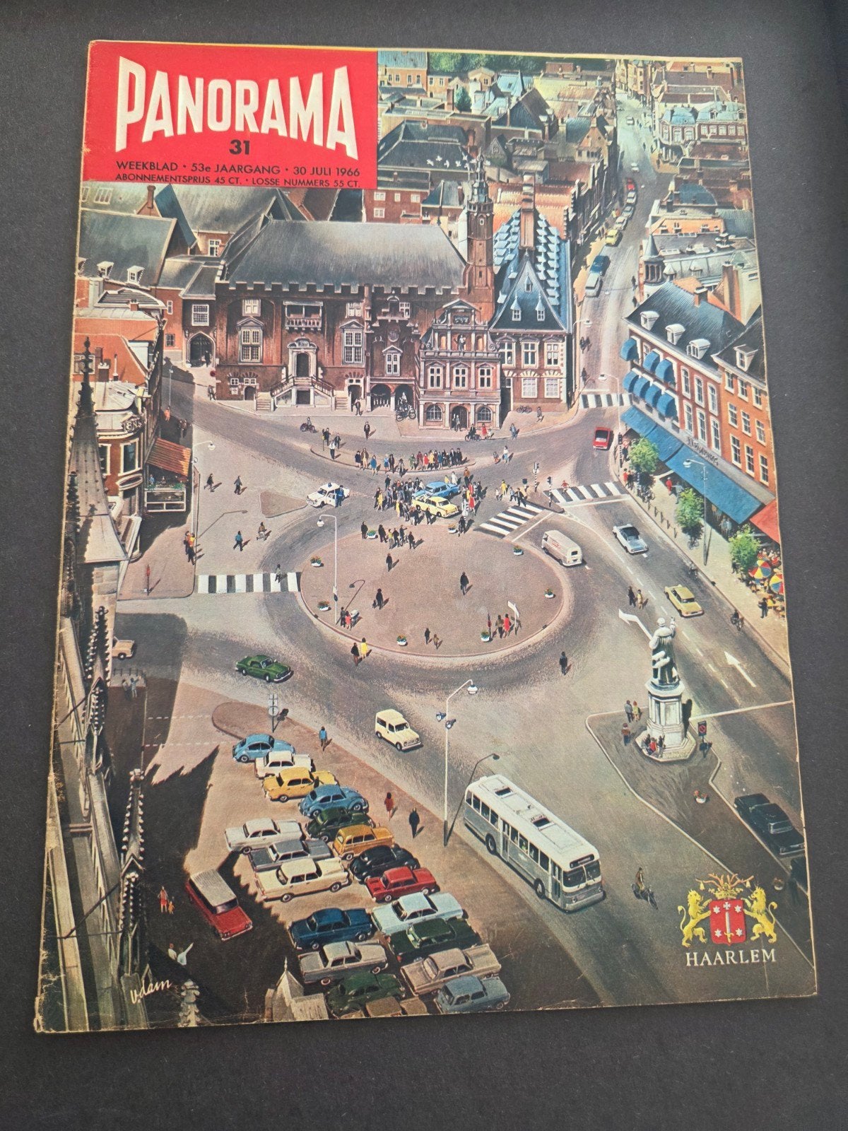 Panorama juli 1966 voorpagina Grote Markt in Haarlem, Verzamelen, Ophalen of Verzenden