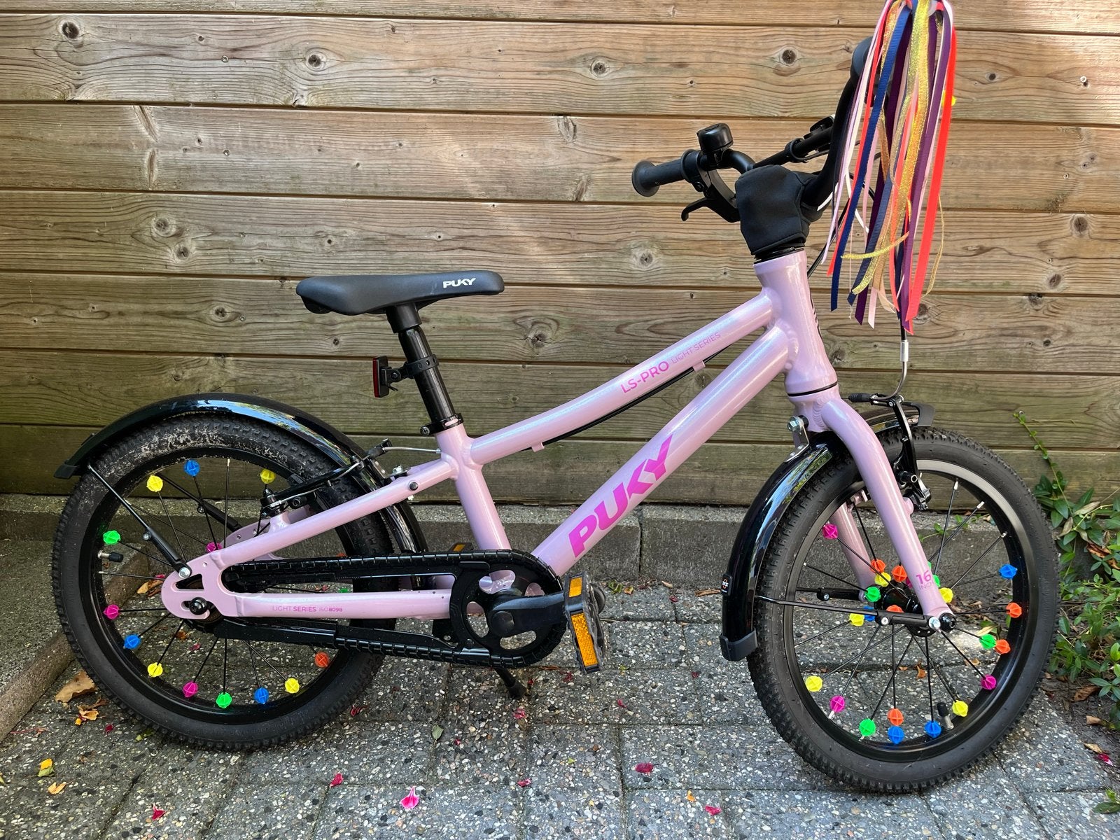 Puky LS-Pro 16 inch kinderfiets Pearl Pink, als nieuw!, Ophalen, Zo goed als nieuw, Velgrem, 16 tot 20 inch