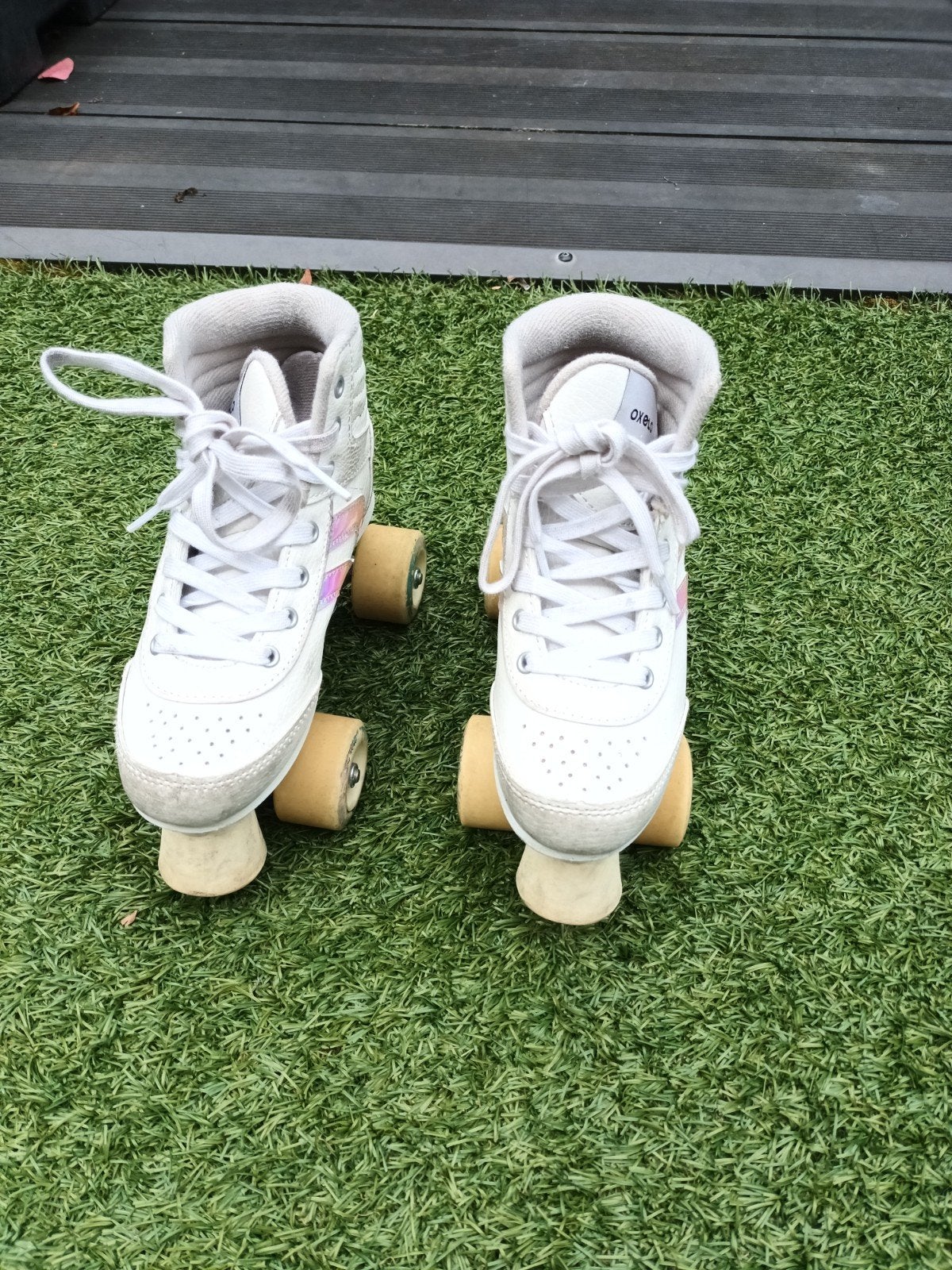 Rolschaatsen Decathlon maat 34, wit., Kinderen en Baby's, Speelgoed | Buiten | Rolschaatsen, Ophalen, Gebruikt