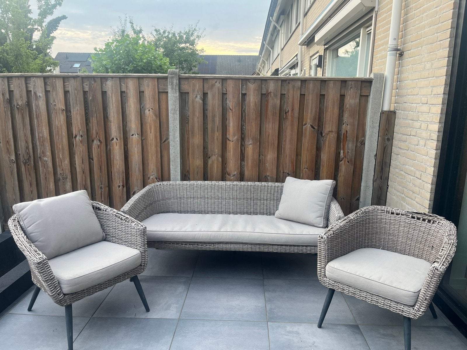 GRATIS: Jysk Jutlandia udstrup loungeset met kussens, Tuin en Terras, Ophalen, 4 zitplaatsen, Gebruikt, Loungeset