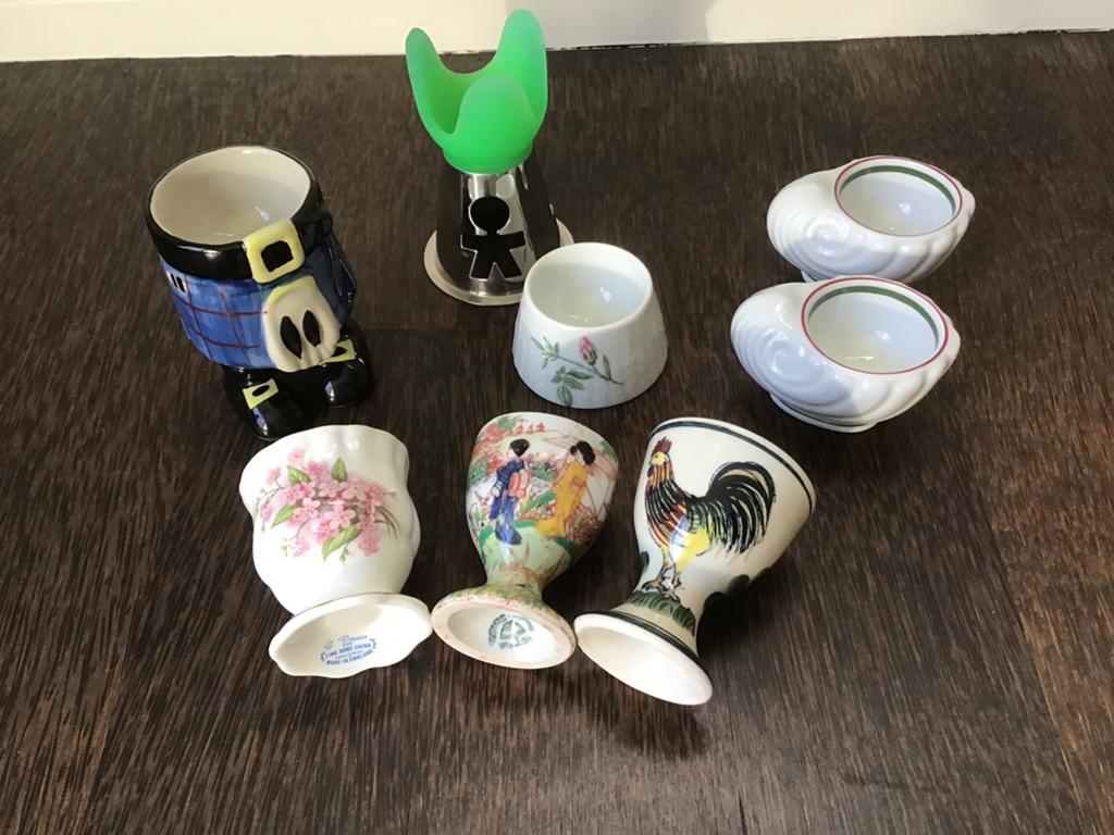 8 eierdopjes - Alessi - Engels - Japans - Schots - Schelpen, Ophalen of Verzenden