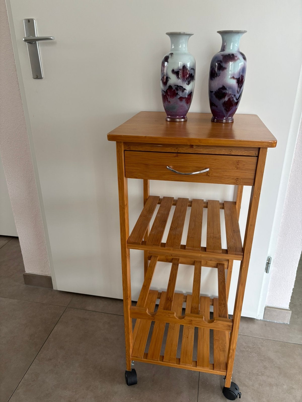 Houten tafel/kar, Ophalen, Zo goed als nieuw, 25 tot 50 cm, Rechthoekig