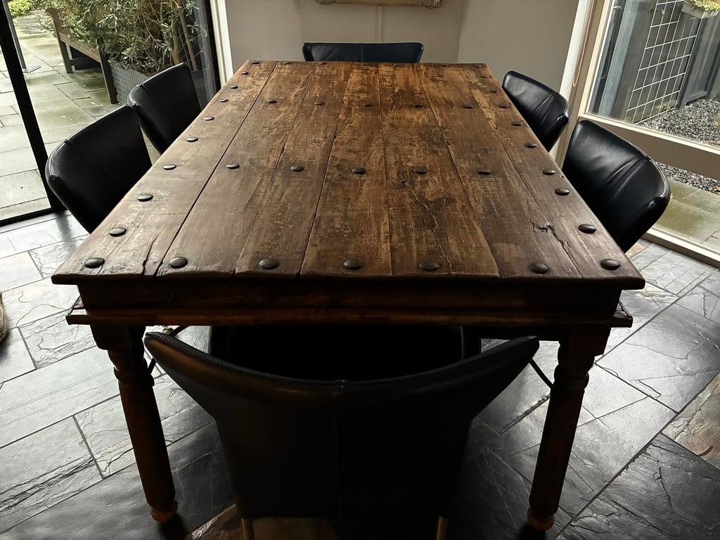 Teak Eettafel, Huis en Inrichting, Complete eetkamers, Ophalen, Gebruikt, 4 tot 6 stoelen