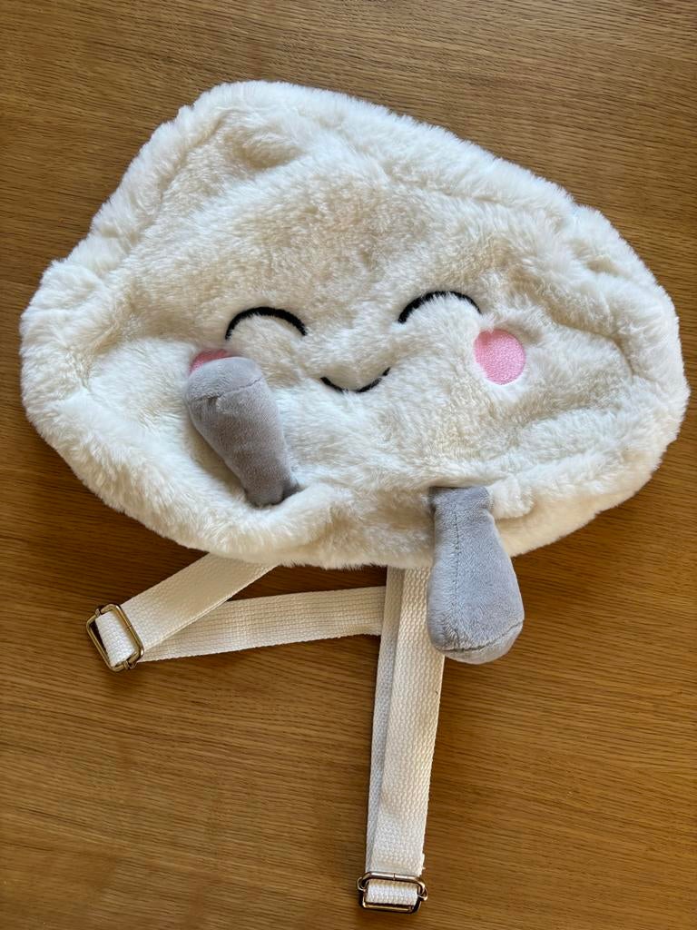 Hema pluizige rugzak - wit, Overige merken, Gebruikt, Minder dan 30 cm, Ophalen of Verzenden