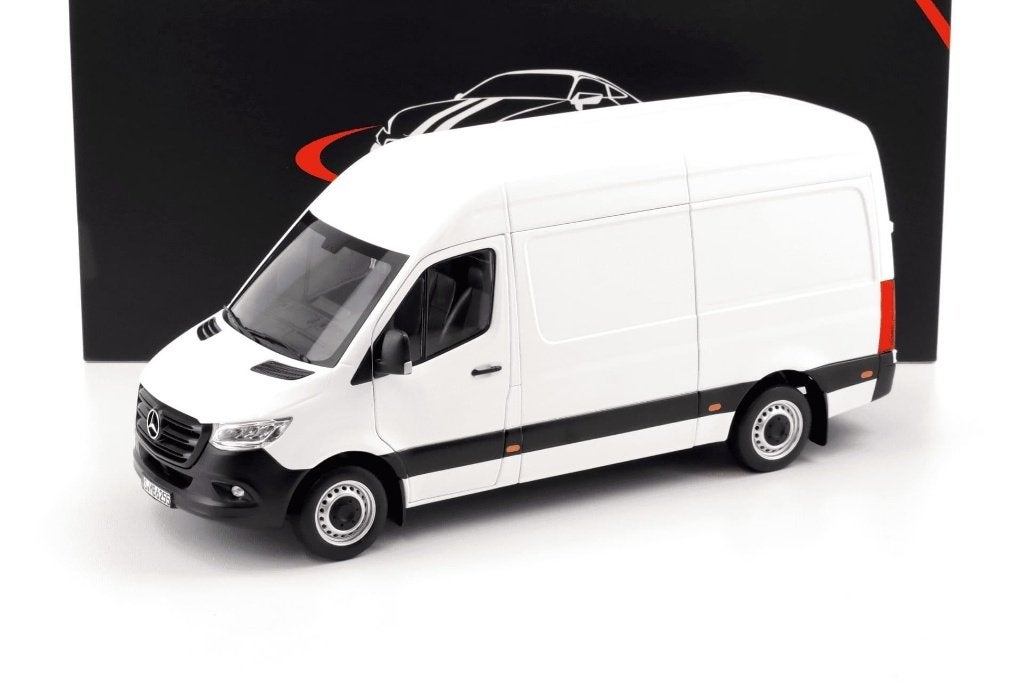 1:18 Mercedes-Benz Sprinter Bestelauto – 2018 – Wit, Hobby en Vrije tijd, Modelauto's | 1:18, Auto, ., Nieuw, Norev