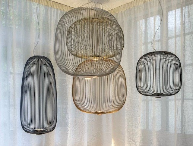 Foscarini Spokes 3 LED dimbaar hanglamp - goud, Huis en Inrichting, Ophalen, Nieuw, Metaal, Overige fittingen