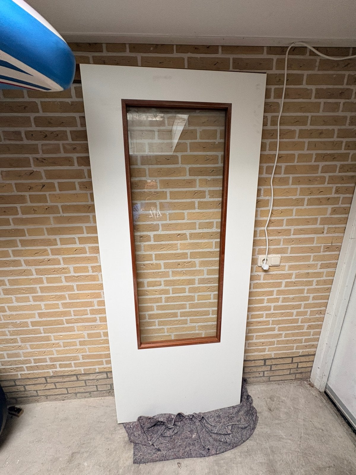 Nieuwe  stompe hpl deur 88/211,5 met glas, 80 tot 100 cm, Binnendeur, Nieuw, Ophalen of Verzenden