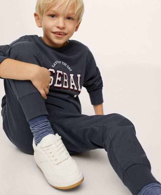 Stoere MANGO KIDS jog pant donker blauw maat 164., Kinderen en Baby's, Kinderkleding | Maat 164, Broek, Verzenden, Mango, Zo goed als nieuw
