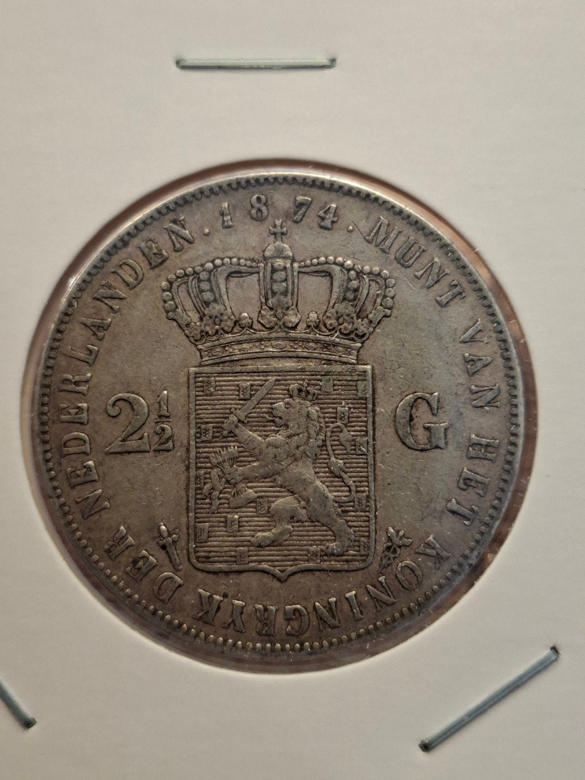 Rijksdaalder 1874 willem 3, Ophalen of Verzenden, Koning Willem III, 2½ gulden