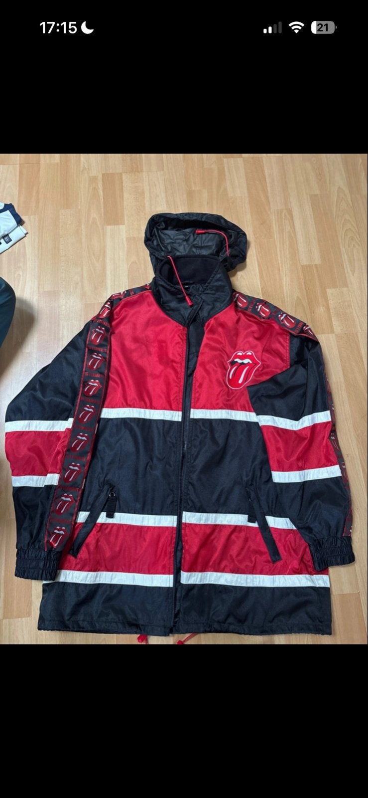 The Rolling Stones windjack - Zwart/Rood/Wit - Maat XL, Kleding | Heren, Ophalen of Verzenden, Zo goed als nieuw, Maat 56/58 (XL)