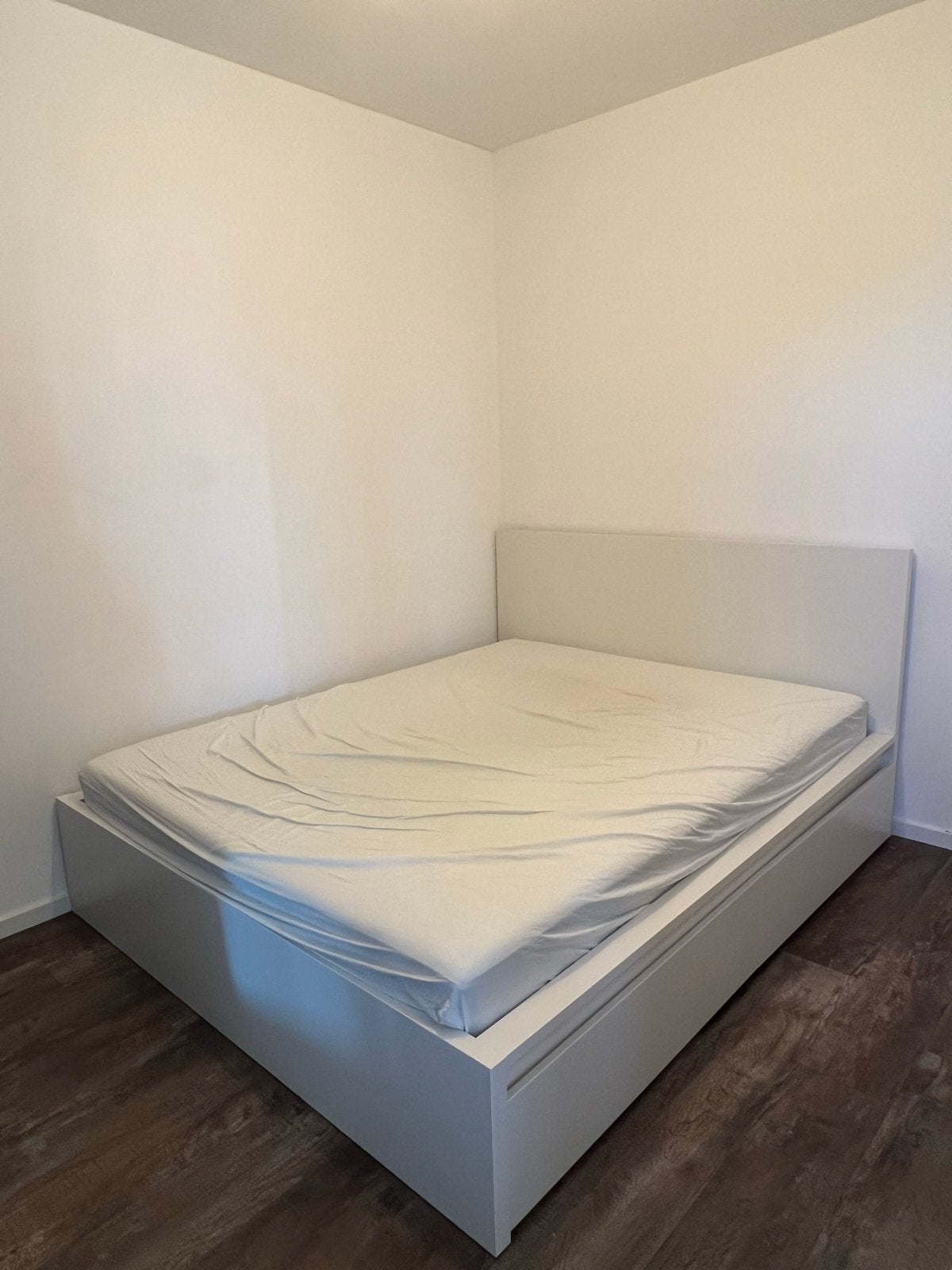 IKEA MALM Bedframe wit 160x200 met 2 opbergboxen, Ophalen, Wit, Tweepersoons, Zo goed als nieuw