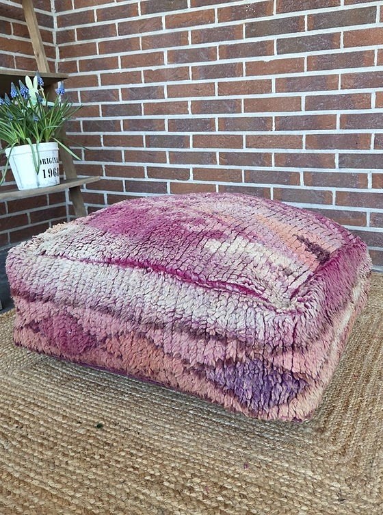 Marokkaanse vintage berber poef, poefs marokko, Ophalen of Verzenden, Nieuw, 50 tot 75 cm, 50 tot 75 cm