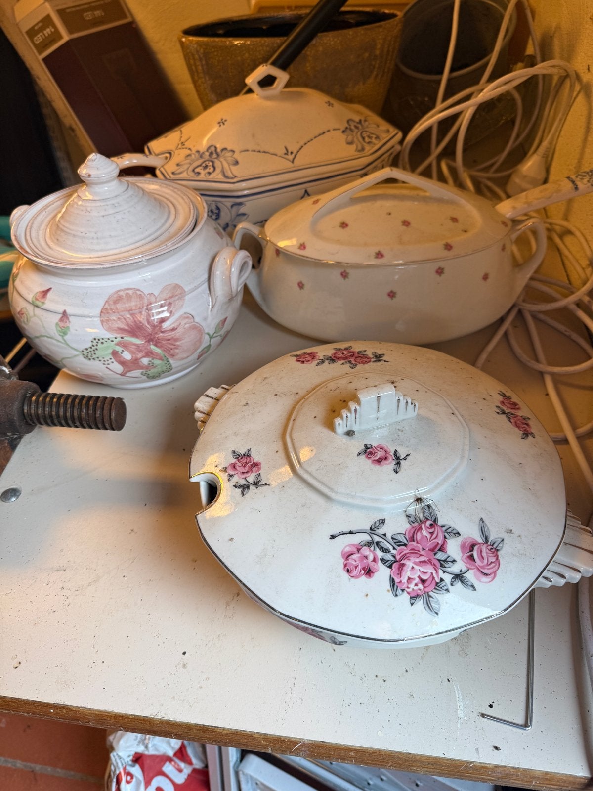Set van 4 vintage terrines, Antiek en Kunst, Ophalen of Verzenden
