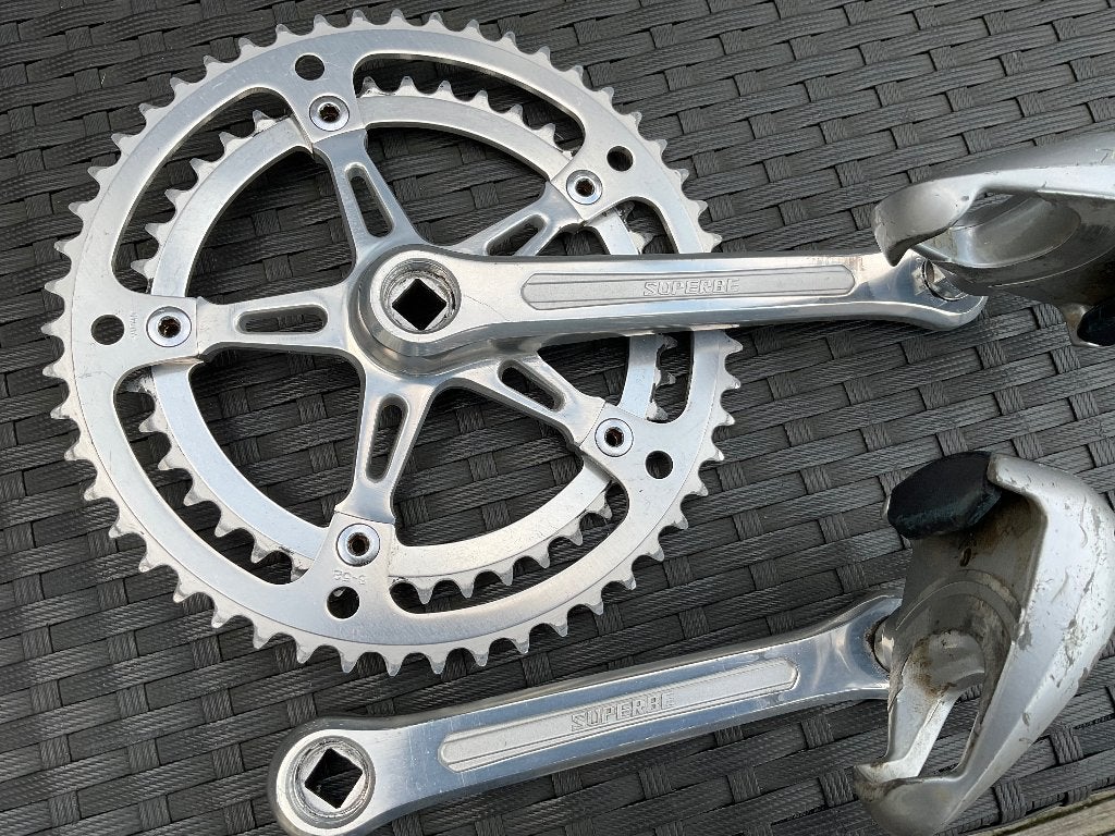 Suntour Superbe Crankset, Crankstel of Pedalen, Ophalen of Verzenden, Zo goed als nieuw, Aluminium