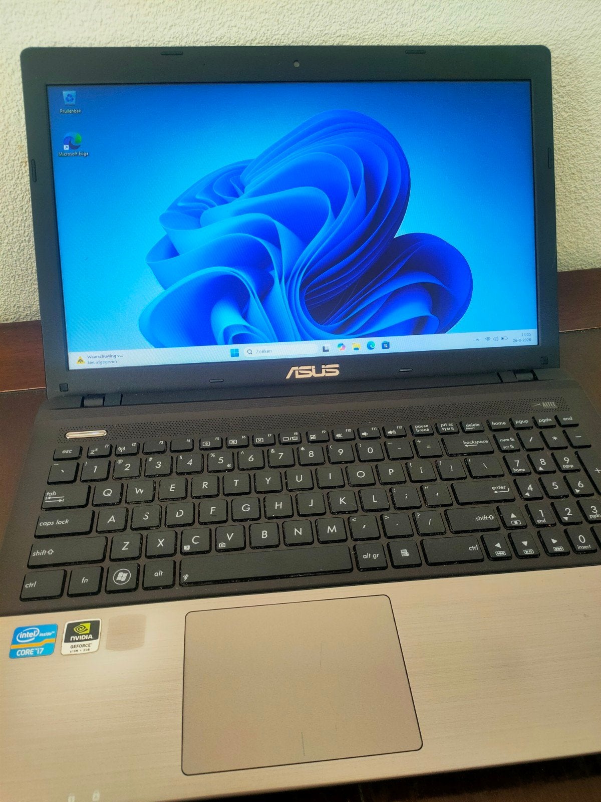 Asus gaming laptop met i7 quad core  processor , ssd, win 11, Ophalen, 2 tot 3 Ghz, 15 inch, Zo goed als nieuw