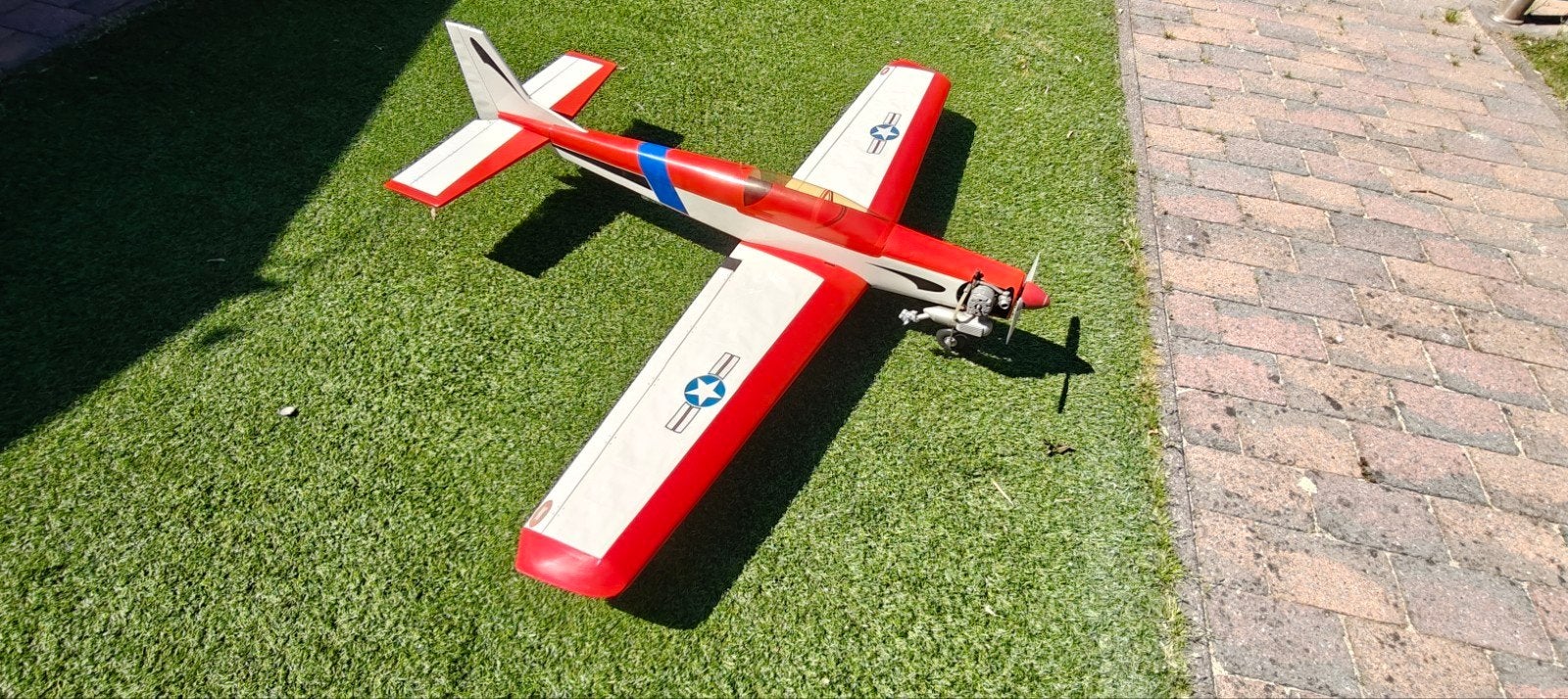 RC Vliegtuig met OSMax 7.5cc motor - 162cm spanwijdte, Ophalen, Gebruikt, Nitro