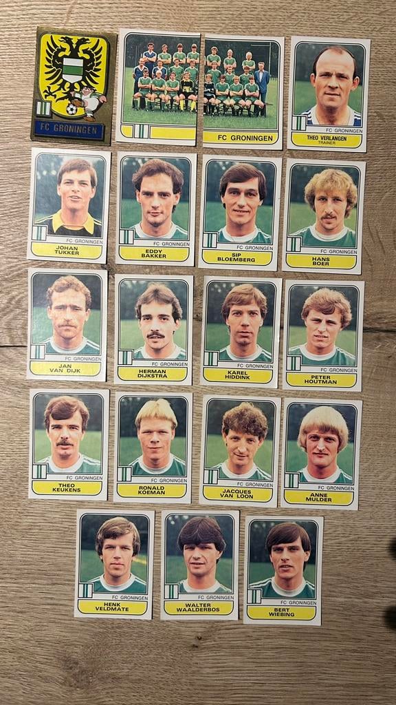 Panini Voetbal 82 plaatjes FC Groningen complete set, Verzenden, Zo goed als nieuw, Meerdere plaatjes