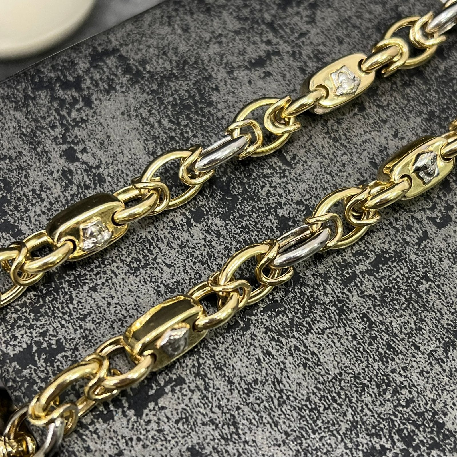 14 karaats gouden ketting versace schakel nieuw, Ophalen of Verzenden, Nieuw, Goud