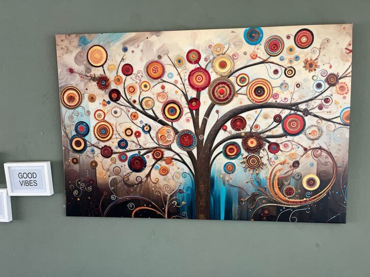 Levendige boom van het leven canvas schilderij, Ophalen