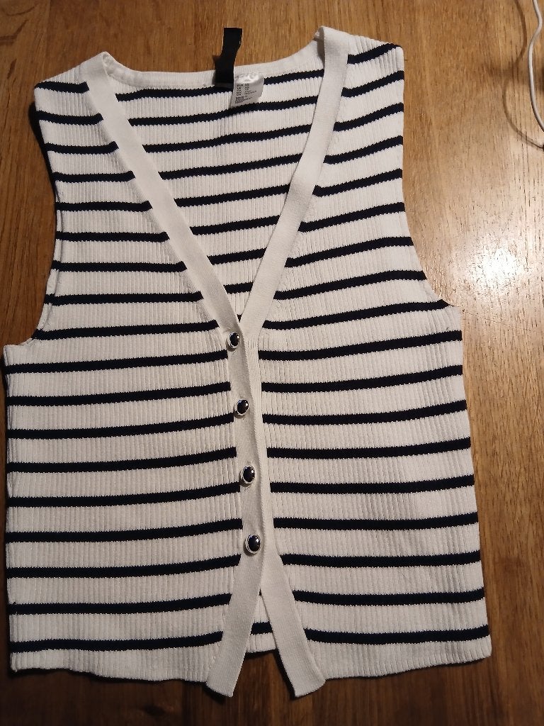 Zwart wit gestreept vest topje maat XS, Kleding | Dames, Tops, H&M, Wit, Ophalen of Verzenden, Zo goed als nieuw