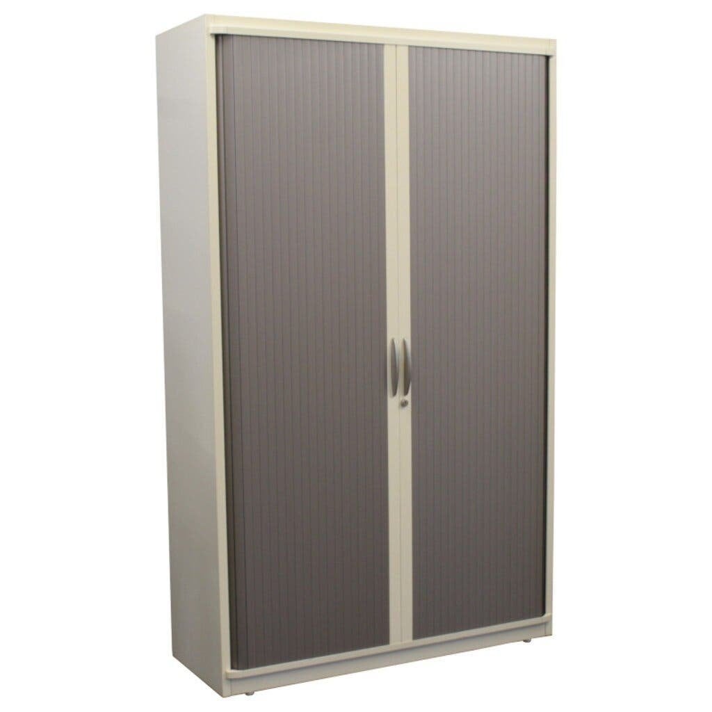 Steelcase Roldeurkast grijs Zilvergrijs 198x120x43 Mist Slot, 100 tot 150 cm, Meerdere deuren, Ophalen of Verzenden, 150 tot 200 cm