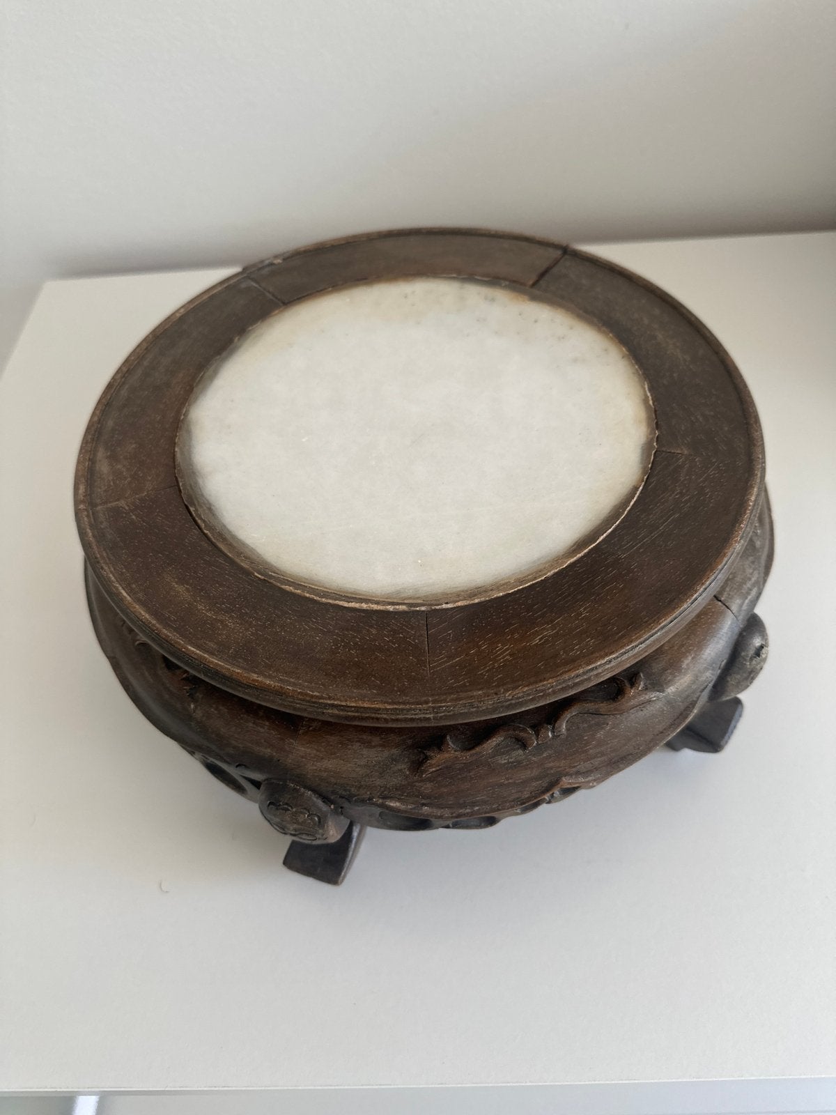 Chinees Antiek Plantentafel/Vaas Onderzetter met Jade, Antiek en Kunst, Ophalen of Verzenden