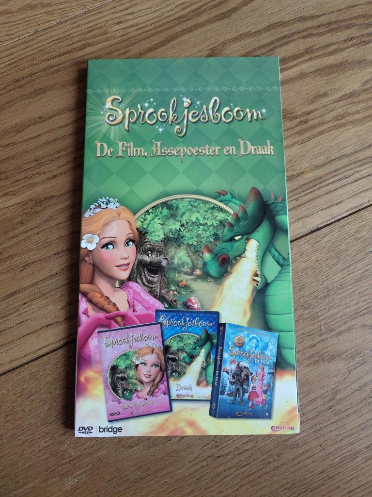 Sprookjesboom Efteling 3 DVD box: De film Assepoester Draak., Ophalen of Verzenden, Zo goed als nieuw, Overige typen