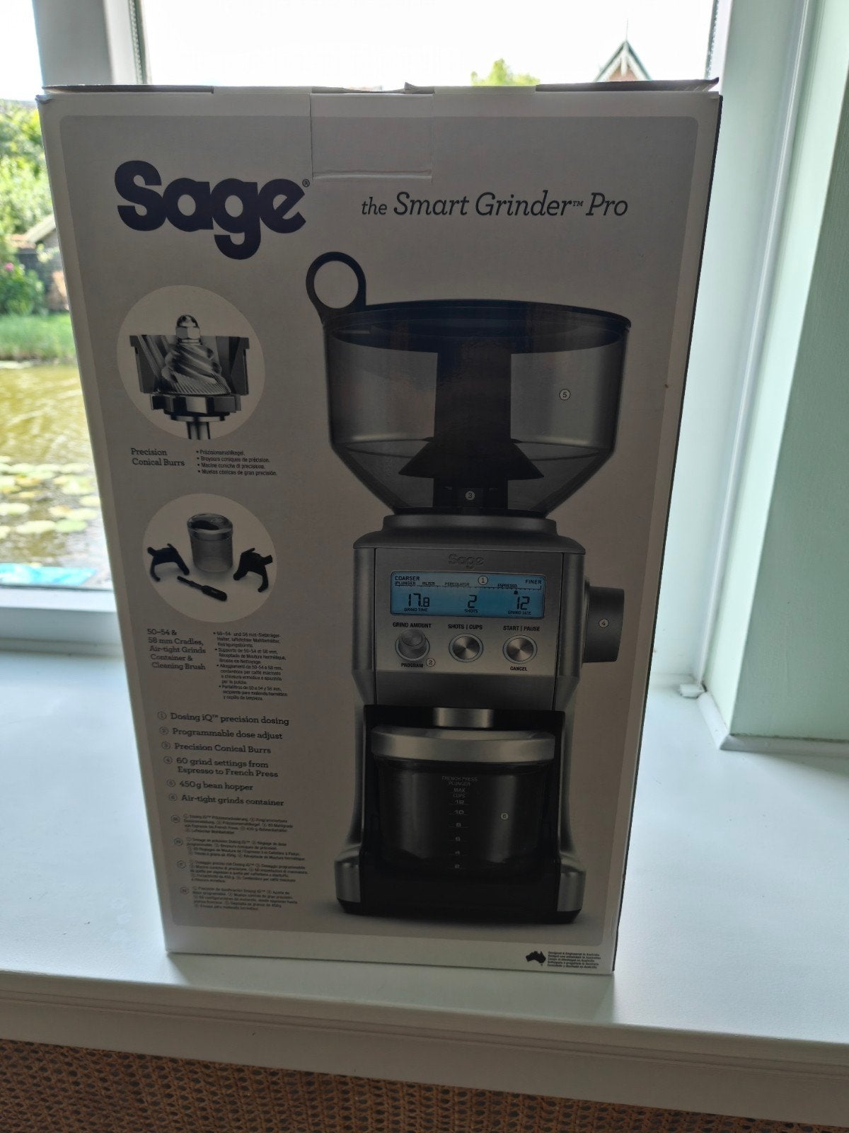 Sage The Smart Grinder Pro Koffiemolen - in d, Witgoed en Apparatuur, Koffiezetapparaten, Ophalen of Verzenden, Zo goed als nieuw