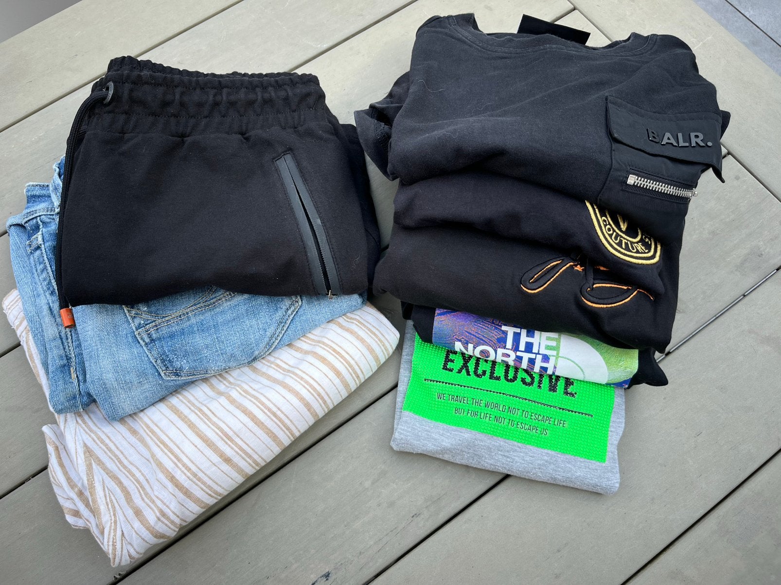 Pakket jongens 13-15(?) AB, Balr, North face, Versace ed, Kinderen en Baby's, Ophalen of Verzenden, Gebruikt