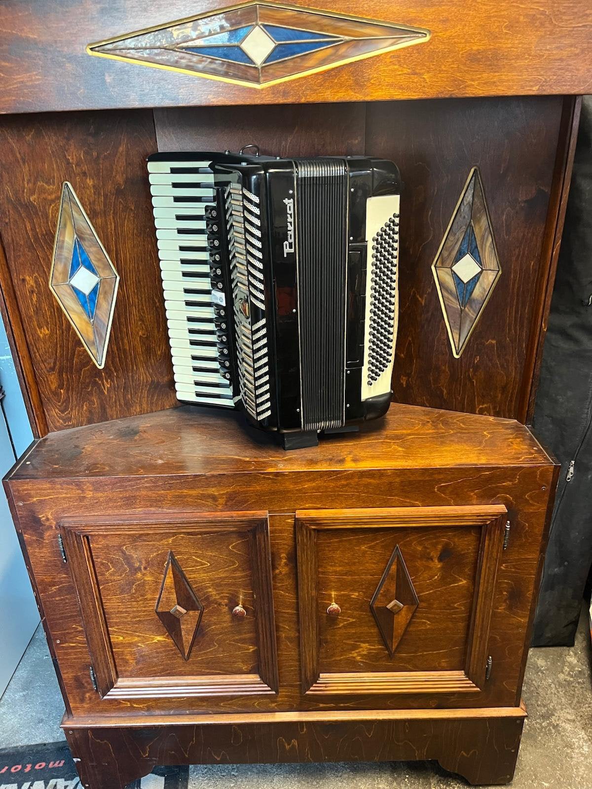 Draaiorgel accordeon, Ophalen, Gebruikt