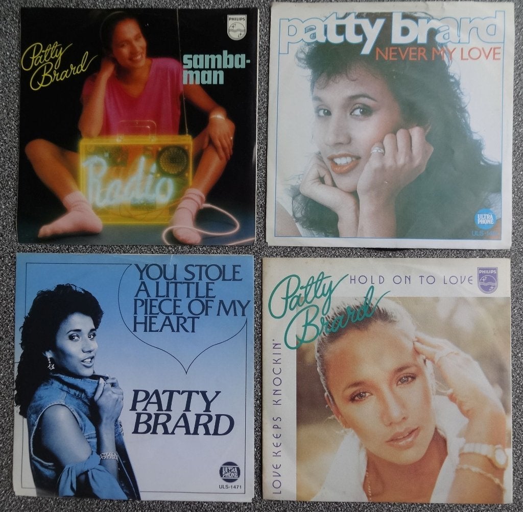 4x oude zeldzame singles   PATTY BRARD   solo  ex Luv, 7 inch, Ophalen of Verzenden, Zo goed als nieuw, Pop