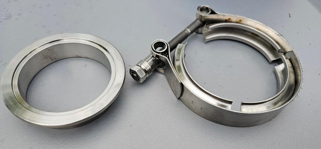 2.5 inch RVS V-band uitlaat flens en klem, Ophalen of Verzenden, Nieuw, Universele onderdelen